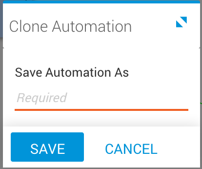 Clone Automation Dialog