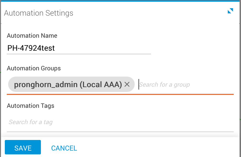 Automation Settings Dialog