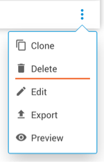 Card Menu Delete