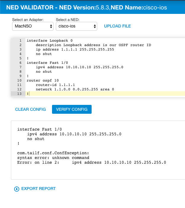 Validation Error Message