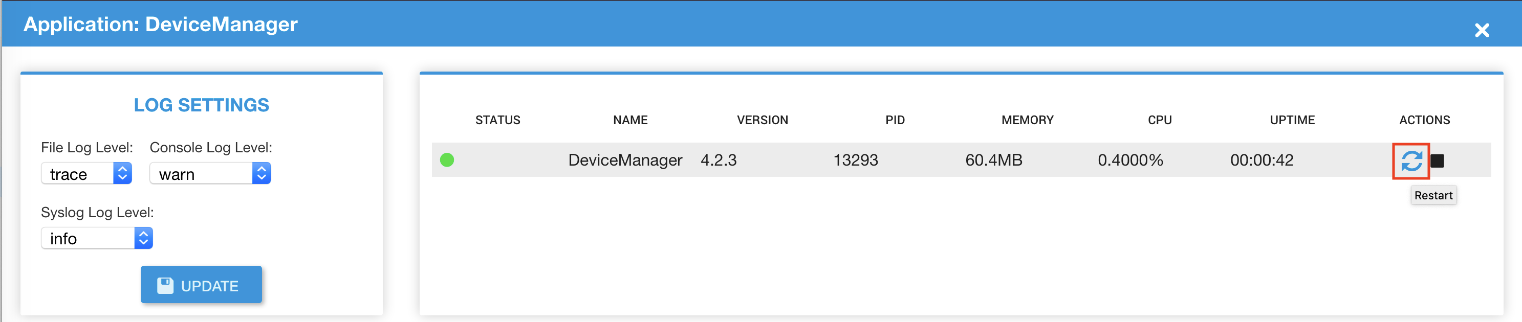 Restart Application