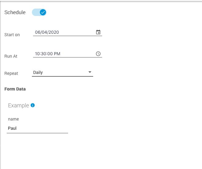 Schedule options