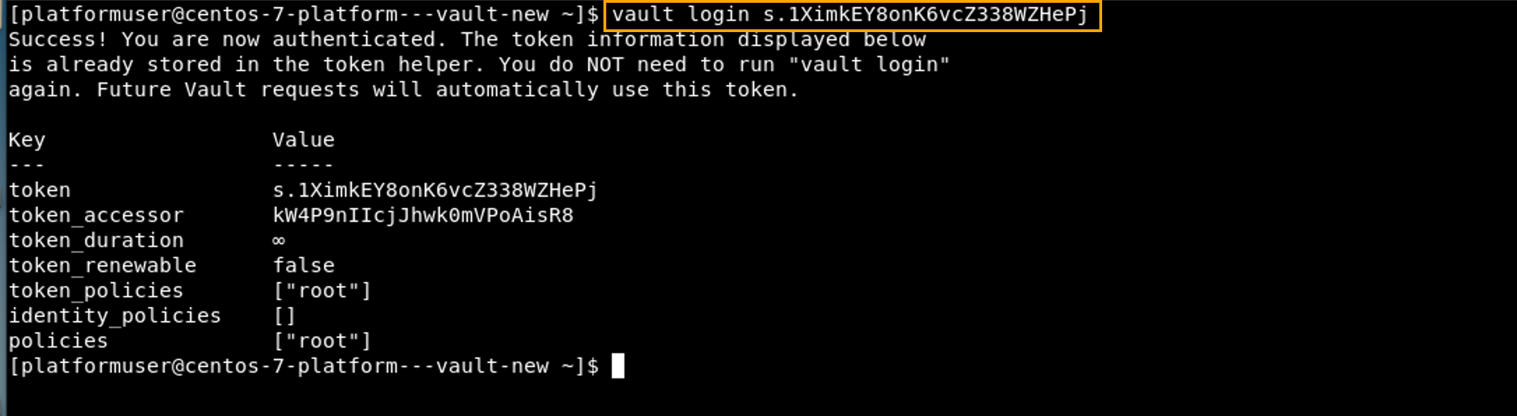 Login to Vault