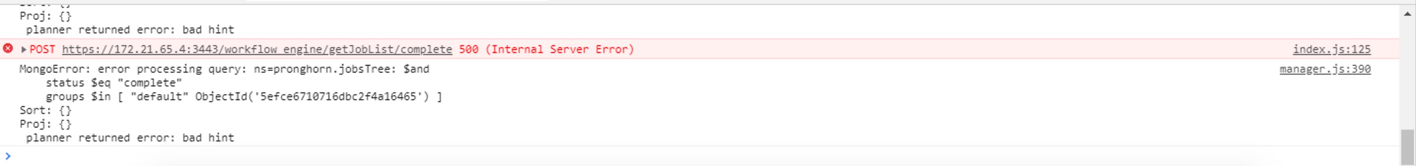 Console Error Message