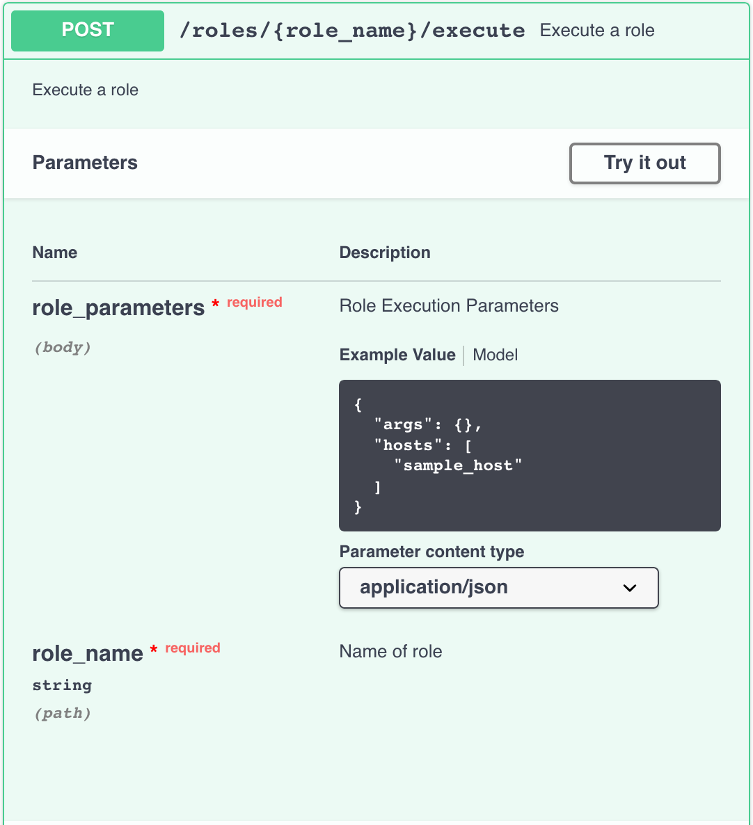 API Post Roles