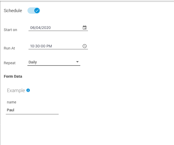 Schedule options