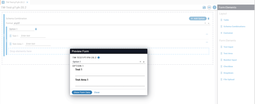 Schema Combination Preview Option