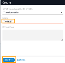 Create Transformation