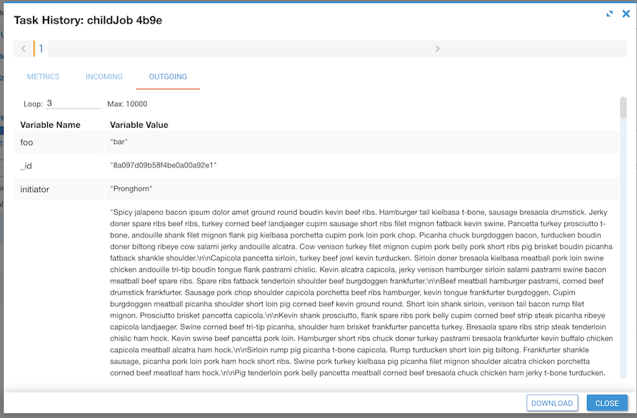Child Job Dialog