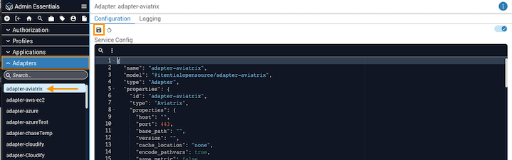 Save Adapter Config