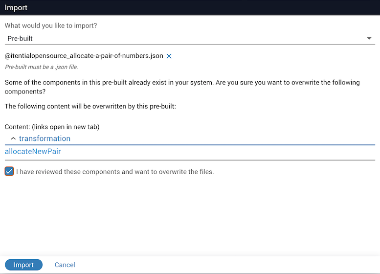 Overwrite Checkbox