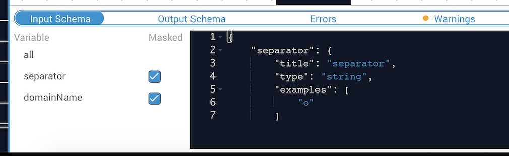 Input Schema with Masking